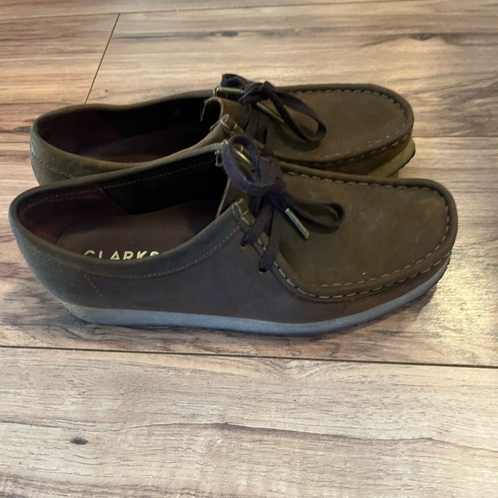 Clarks wallabee Oxford EUC dark brown loafer boat shoe